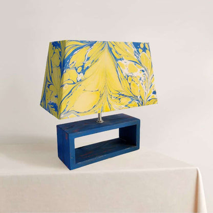 Modern Table Lamp - Marbling | Blue and Yellow - rangreli