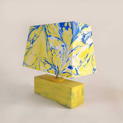 Modern Table Lamp - Marbling | Blue and Yellow - rangreli