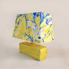 Load image into Gallery viewer, Modern Table Lamp - Marbling | Blue and Yellow
