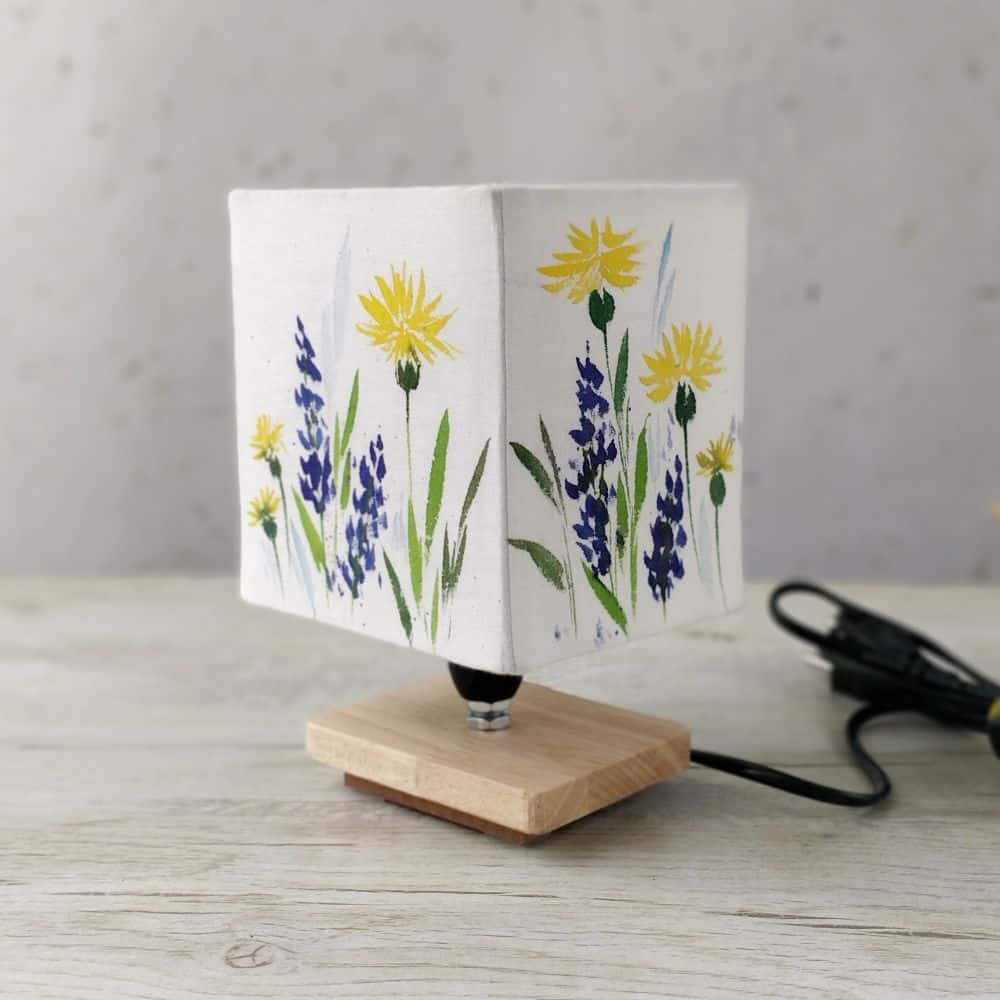 Square Table Lamp - Wild flower Lamp Shade