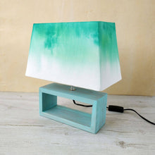 Load image into Gallery viewer, Rectangle Table Lamp - Green Ombre Lamp Shade - rangreli
