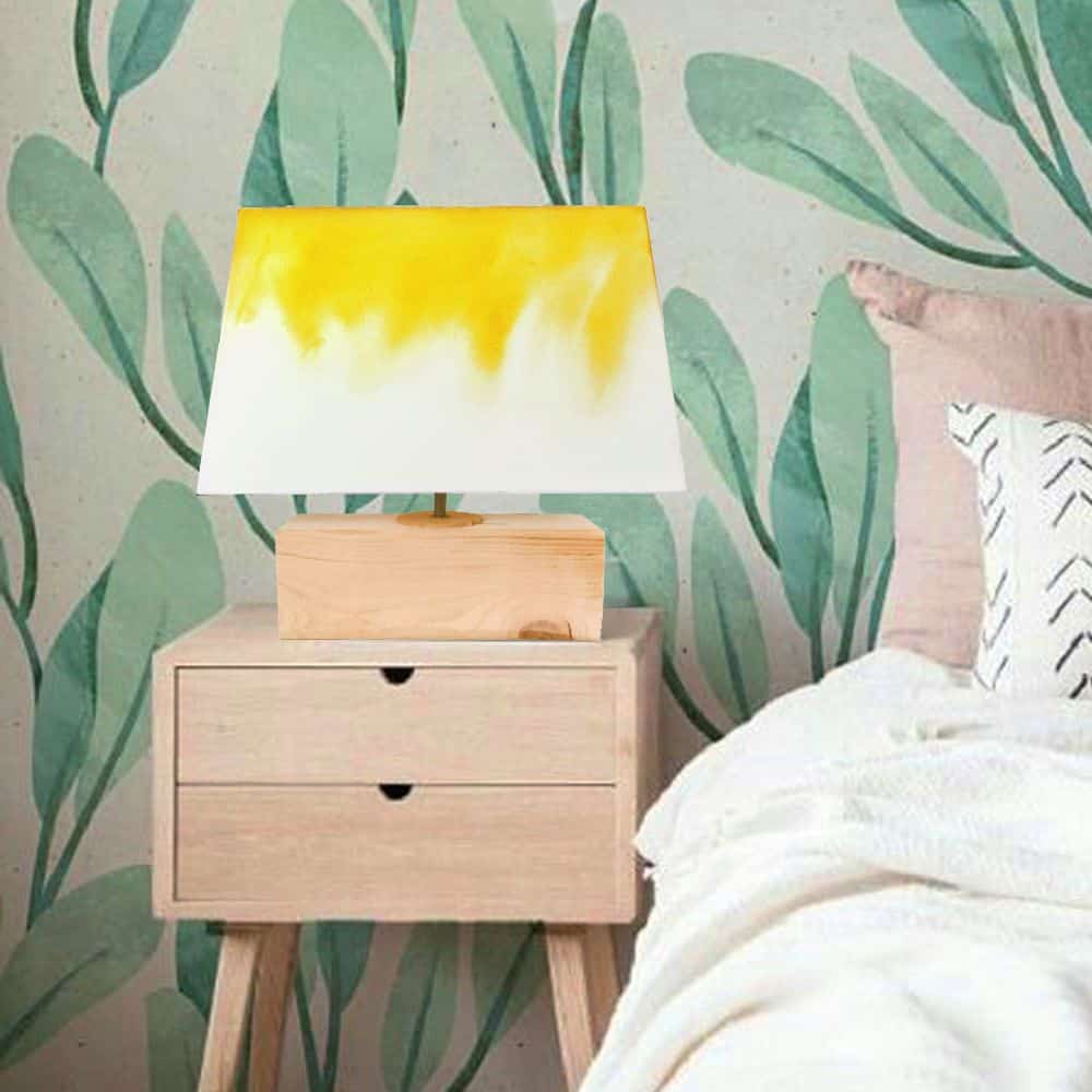 Rectangle Table Lamp - Yellow Ombre Lamp Shade