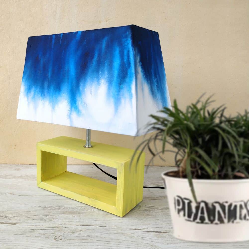 Rectangle Table Lamp - Navy Ombre Lamp Shade