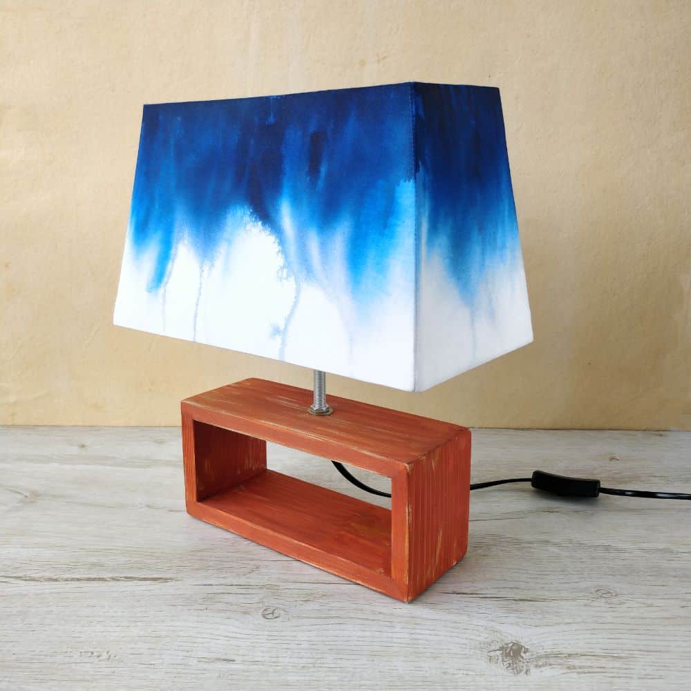 Rectangle Table Lamp - Navy Ombre Lamp Shade - rangreli