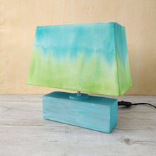 Load image into Gallery viewer, Rectangle Table Lamp - Dual Ombre Lamp Shade Teal Green
