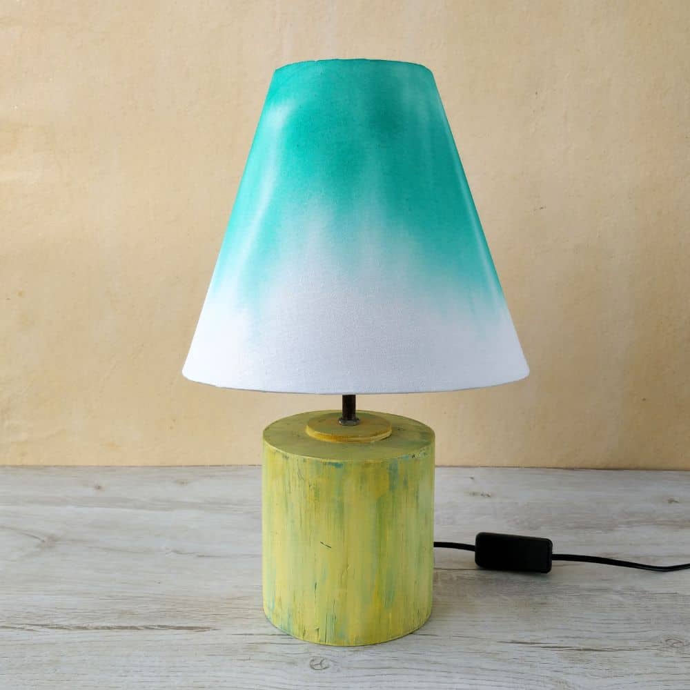Cone Table Lamp - Teal Ombre Lamp Shade - rangreli