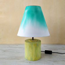 Load image into Gallery viewer, Cone Table Lamp - Teal Ombre Lamp Shade

