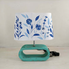 Load image into Gallery viewer, Conical Trapezium Table Lamp - Blue Monochrome Lamp Shade
