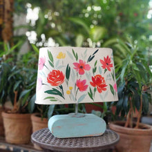 Load image into Gallery viewer, Conical Trapezium Table Lamp - Floral Lamp Shade
