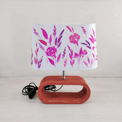 Conical Trapezium Table Lamp - Pink Monochrome Lamp Shade - rangreli