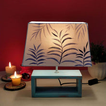 Load image into Gallery viewer, Rectangle Table Lamp - Blue Fern Lamp Shade
