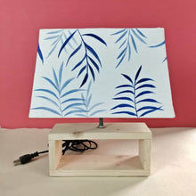 Load image into Gallery viewer, Rectangle Table Lamp - Blue Fern Lamp Shade - rangreli
