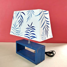 Load image into Gallery viewer, Rectangle Table Lamp - Blue Fern Lamp Shade
