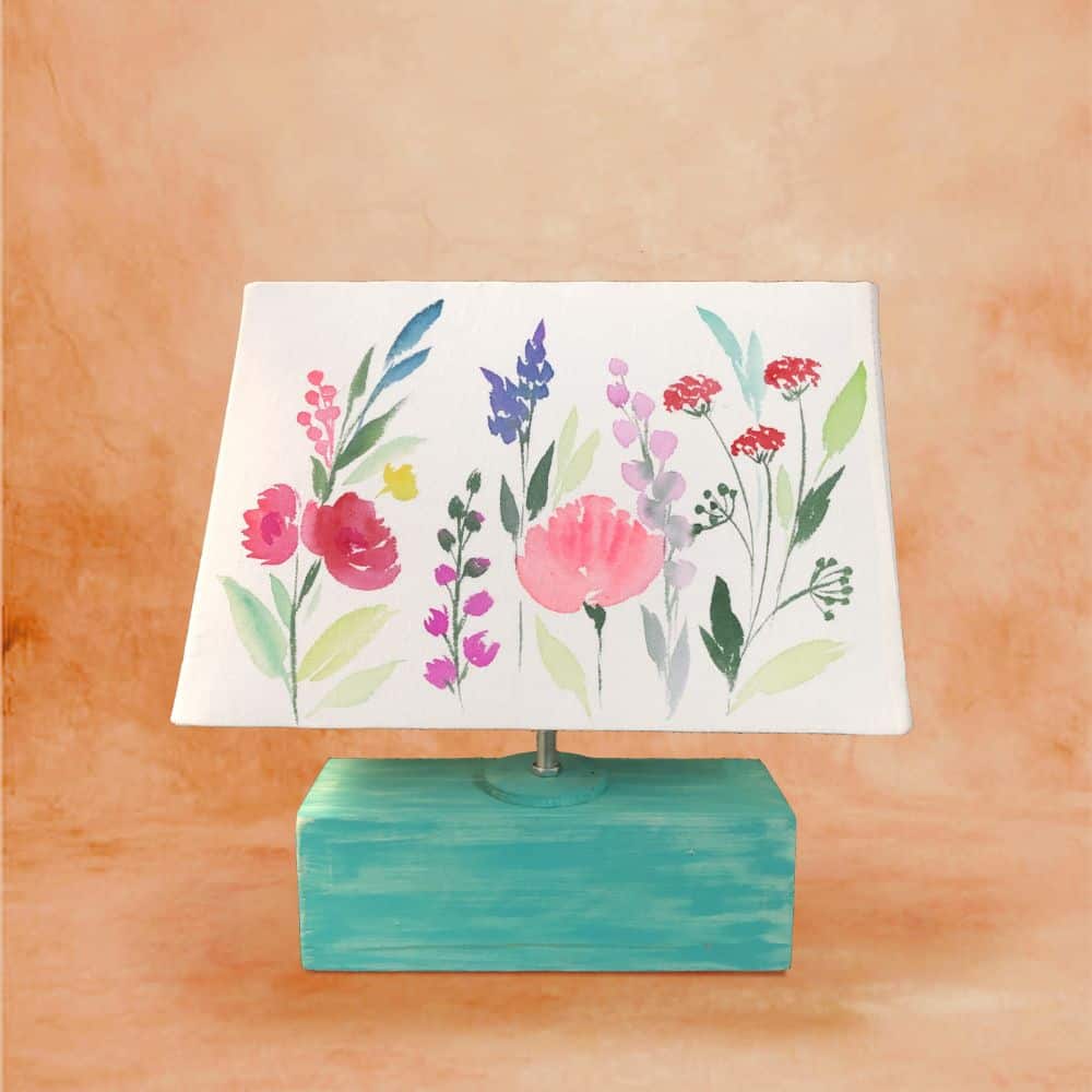 Rectangle Table Lamp - Floral Bliss Lamp Shade