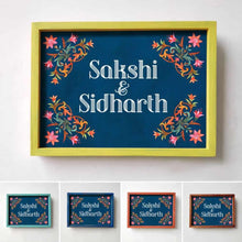 Load image into Gallery viewer, Printed Framed Name plate -  Red flowers
