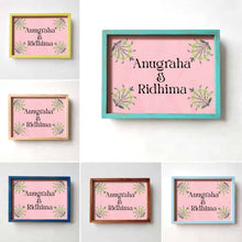Load image into Gallery viewer, Printed Framed Name plate -  Yellow flowers - rangreli
