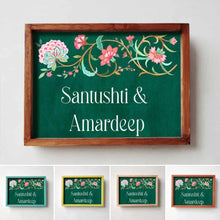 Load image into Gallery viewer, Printed Framed Name plate -  Veli - orange and green
