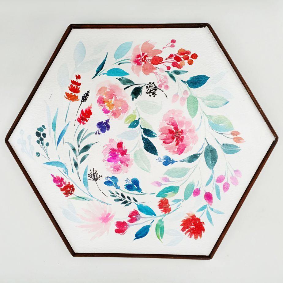 Flowers Hand Painted Serving Tray - rangreliart