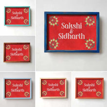 Load image into Gallery viewer, Printed Framed Name plate -  Yellow flowers - rangreli
