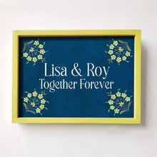 Load image into Gallery viewer, Printed Framed Name plate -  Yellow flowers - rangreli
