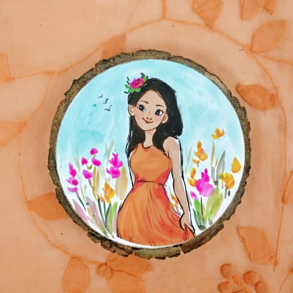 Avatar Fridge Magnets - Girl with flower - rangreli