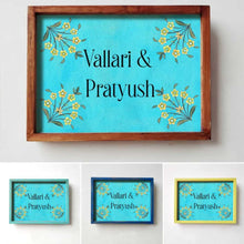 Load image into Gallery viewer, Printed Framed Name plate -  Yellow flowers - rangreli
