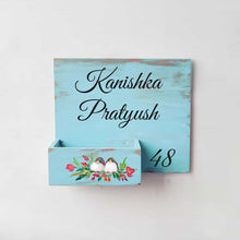 Load image into Gallery viewer, Handpainted Customized Planter Name plate - Two Sweet Birds
