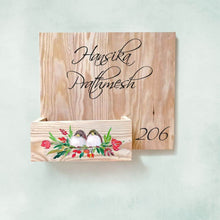 Load image into Gallery viewer, Handpainted Customized Planter Name plate - Two Sweet Birds
