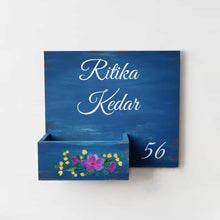 Load image into Gallery viewer, Handpainted Customized Planter Name plate -   Purple Flowers
