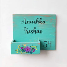 Load image into Gallery viewer, Handpainted Customized Planter Name plate -   Purple Flowers
