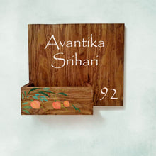 Load image into Gallery viewer, Handpainted Customized Planter Name plate -   Peach Flowers
