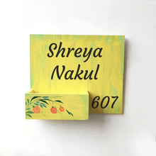 Load image into Gallery viewer, Handpainted Customized Planter Name plate -   Peach Flowers
