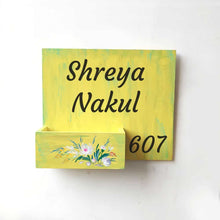 Load image into Gallery viewer, Handpainted Customized Planter Name plate -   White Flowers
