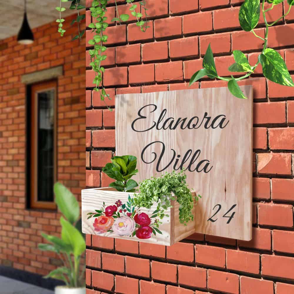 Handpainted Customized Planter Name plate -  Flower bed