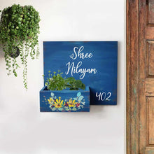 Load image into Gallery viewer, Handpainted Customized Planter Name plate - Yellow Flowers
