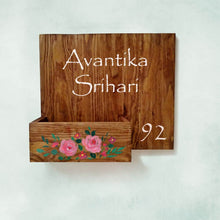 Load image into Gallery viewer, Handpainted Customized Planter Name plate - Pink Flowers - rangreli
