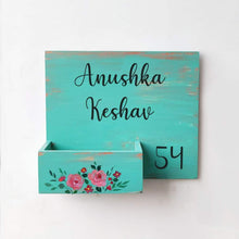 Load image into Gallery viewer, Handpainted Customized Planter Name plate - Pink Flowers - rangreli
