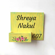 Load image into Gallery viewer, Handpainted Customized Planter Name plate - Pink Flowers - rangreli
