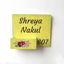 Load image into Gallery viewer, Handpainted Customized Planter Name plate - Red Flowers
