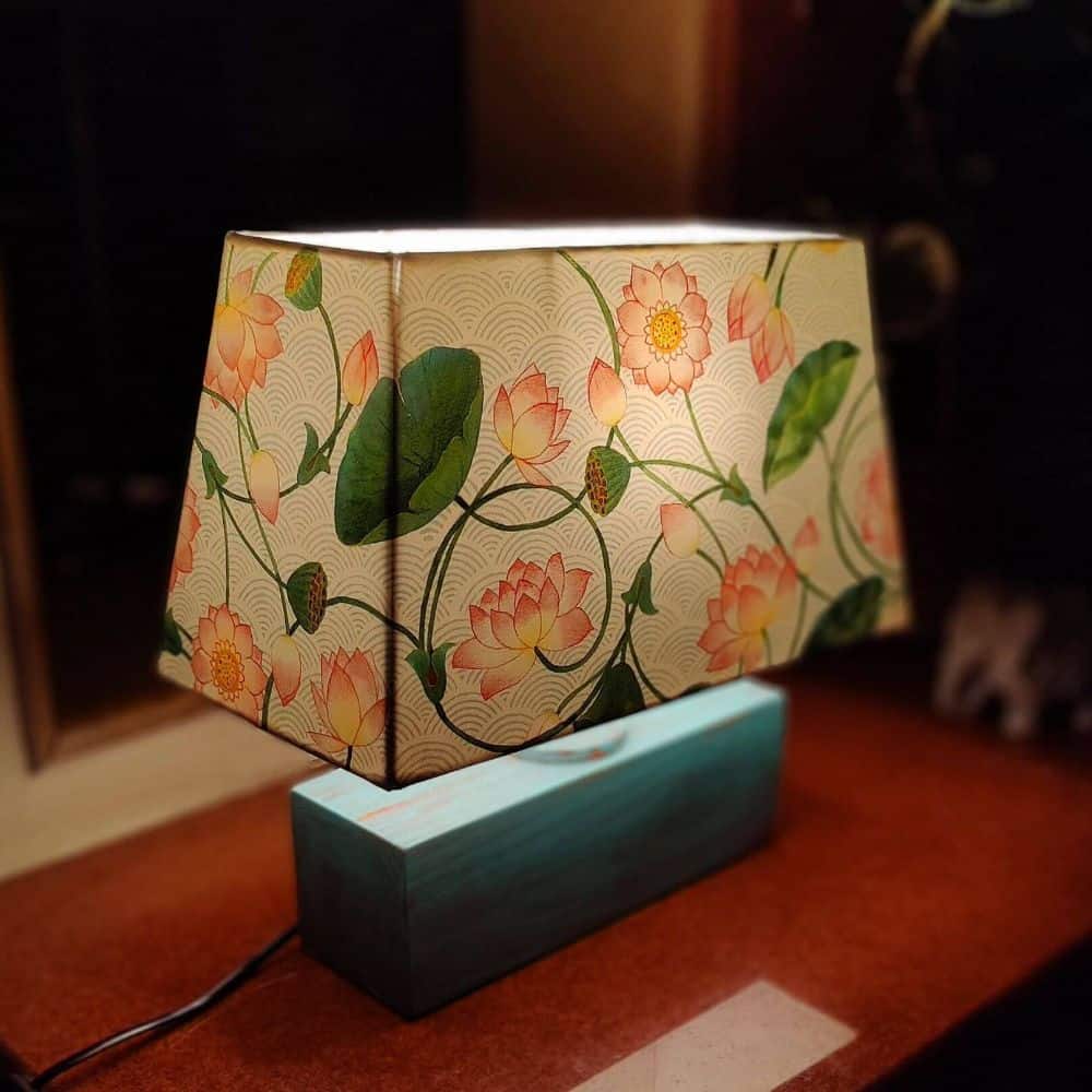 Rectangle Table Lamp - Lotus Lamp Shade - rangreli