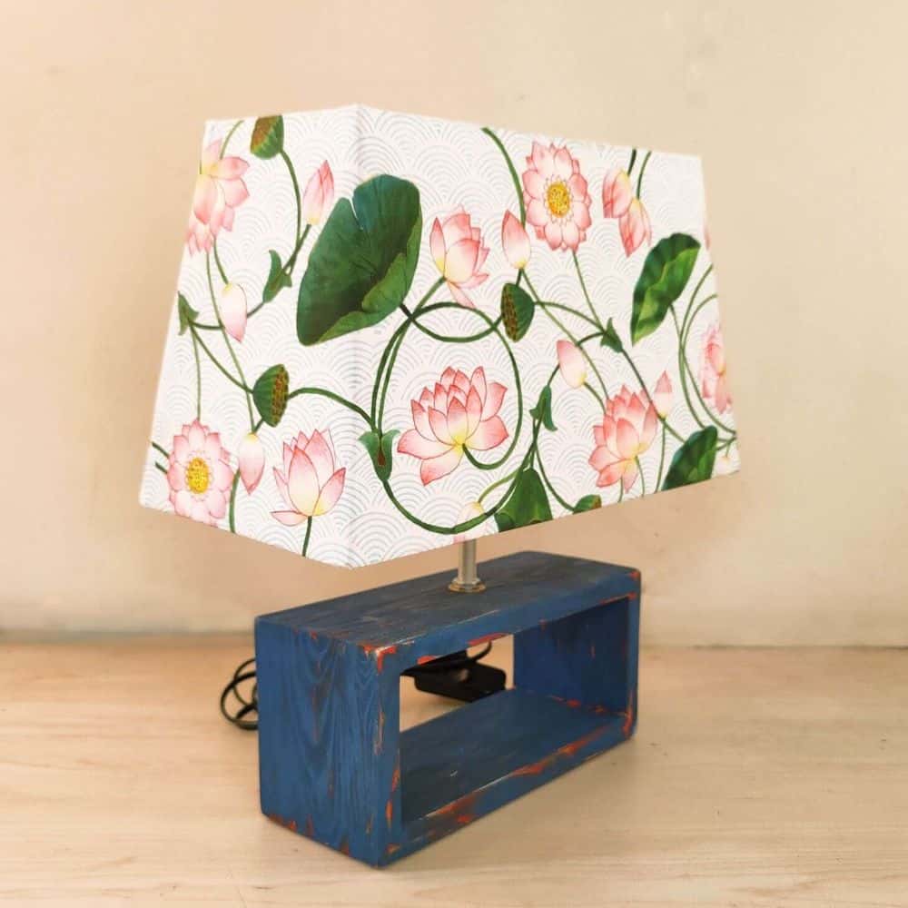 Rectangle Table Lamp - Lotus Lamp Shade - rangreli