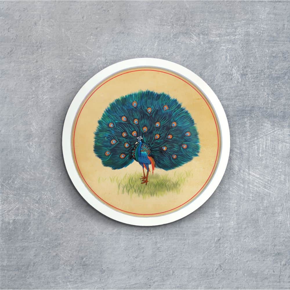 Peacock Pichwai Style Wall Art Frames - Style 2
