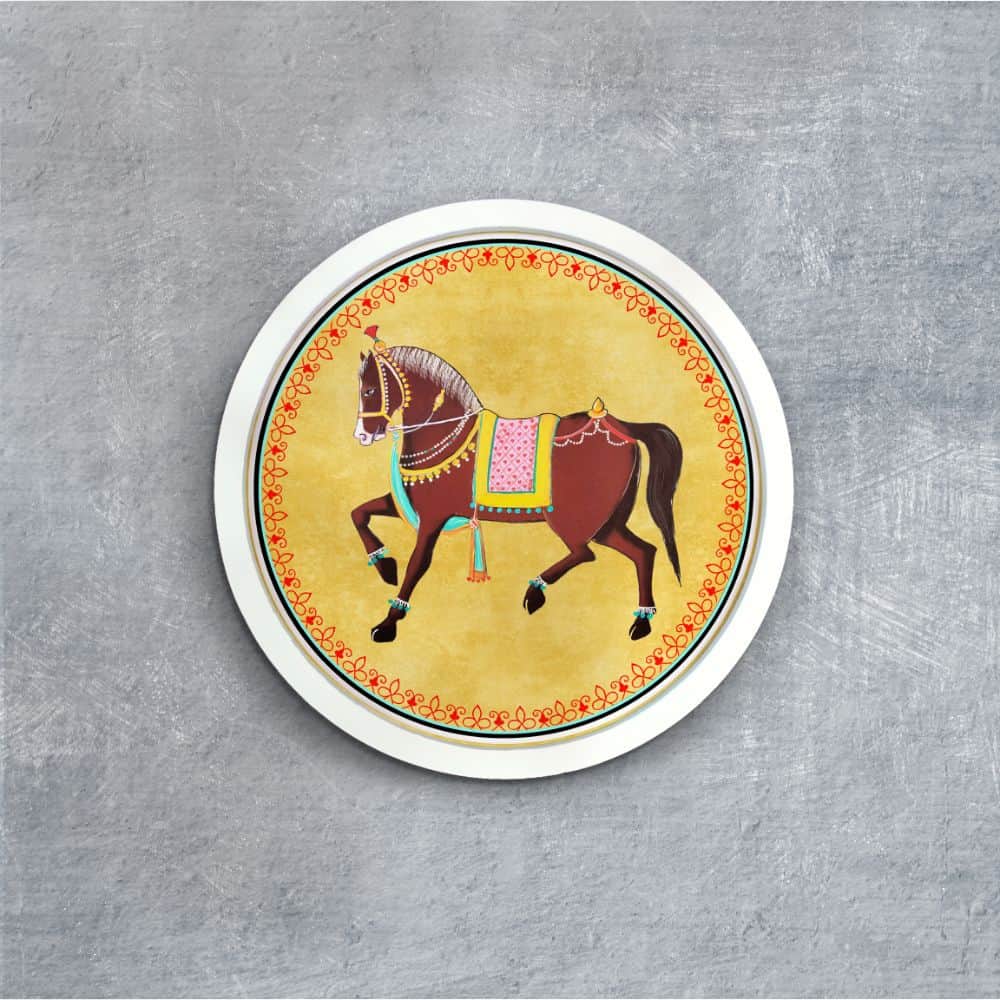 Horse Pichwai Style Wall Art Frames Style 2 - rangreli
