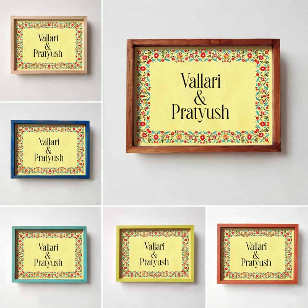 Printed Framed Name plate -  Veli - rangreli