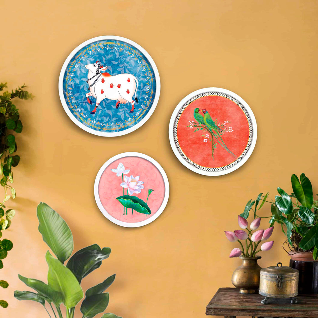 Pichwai Style Wall Art Frames Set of 3