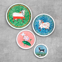 Load image into Gallery viewer, Pichwai Style Wall Art Frames Set of 4 - rangreli
