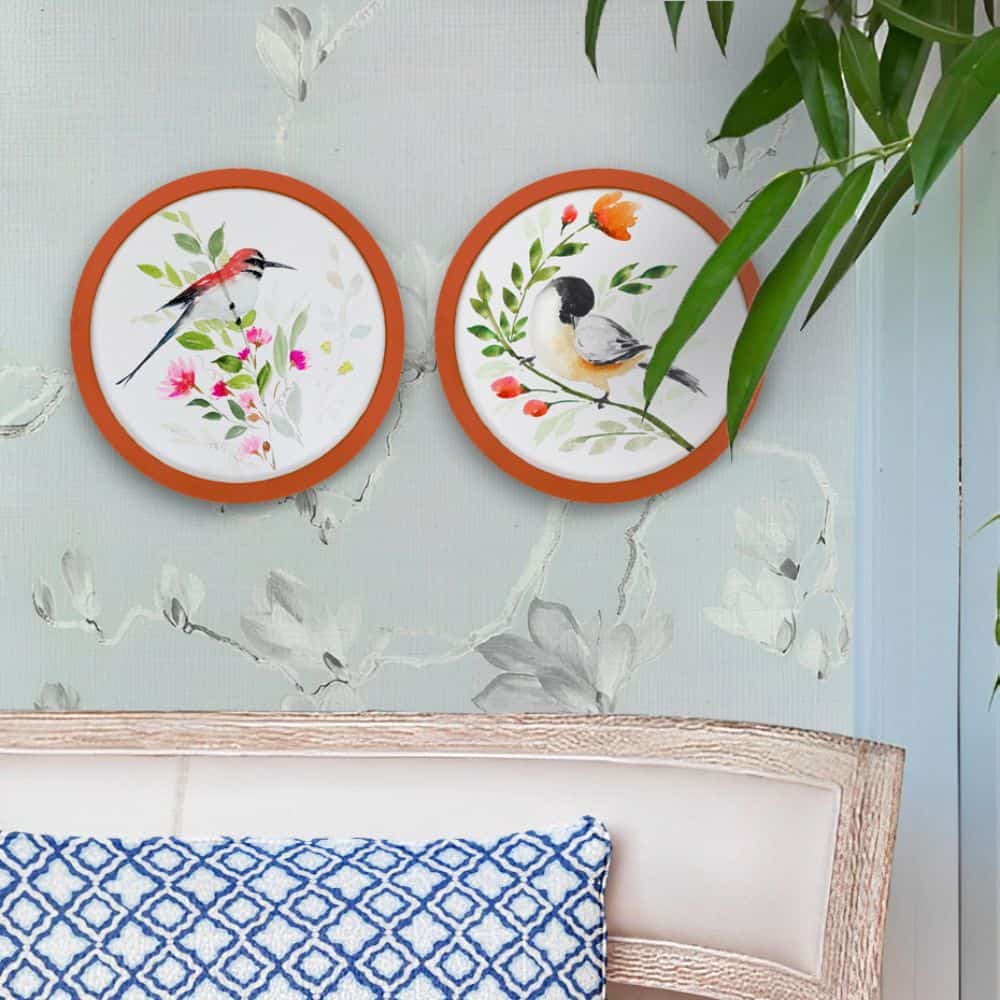 Handpainted wall art Style 1 - Bird Set of 2