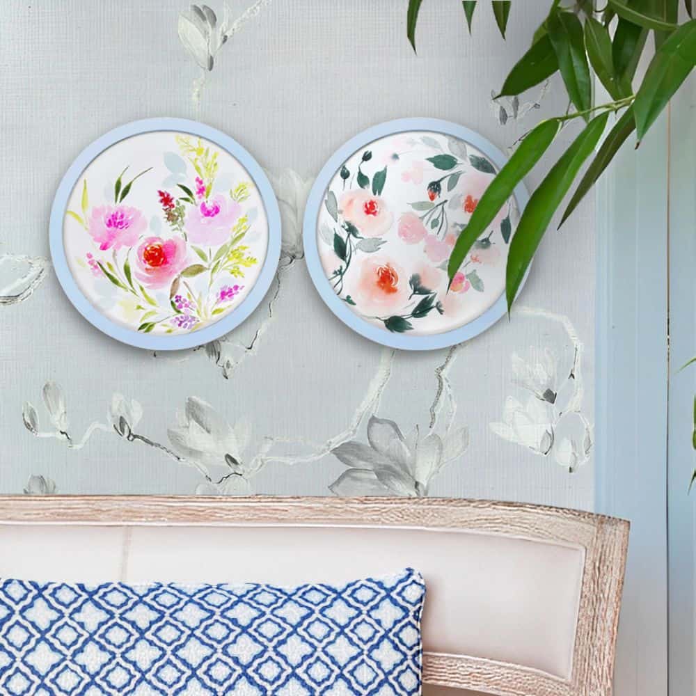 Handpainted wall art Style 1- Flowers Set of 2