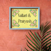 Load image into Gallery viewer, Printed Framed Name plate -  pink and green
