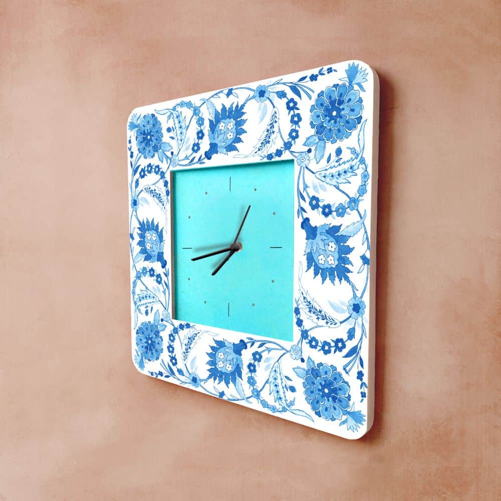 Modern Artistic Wall clock - blue monochrome - rangreli